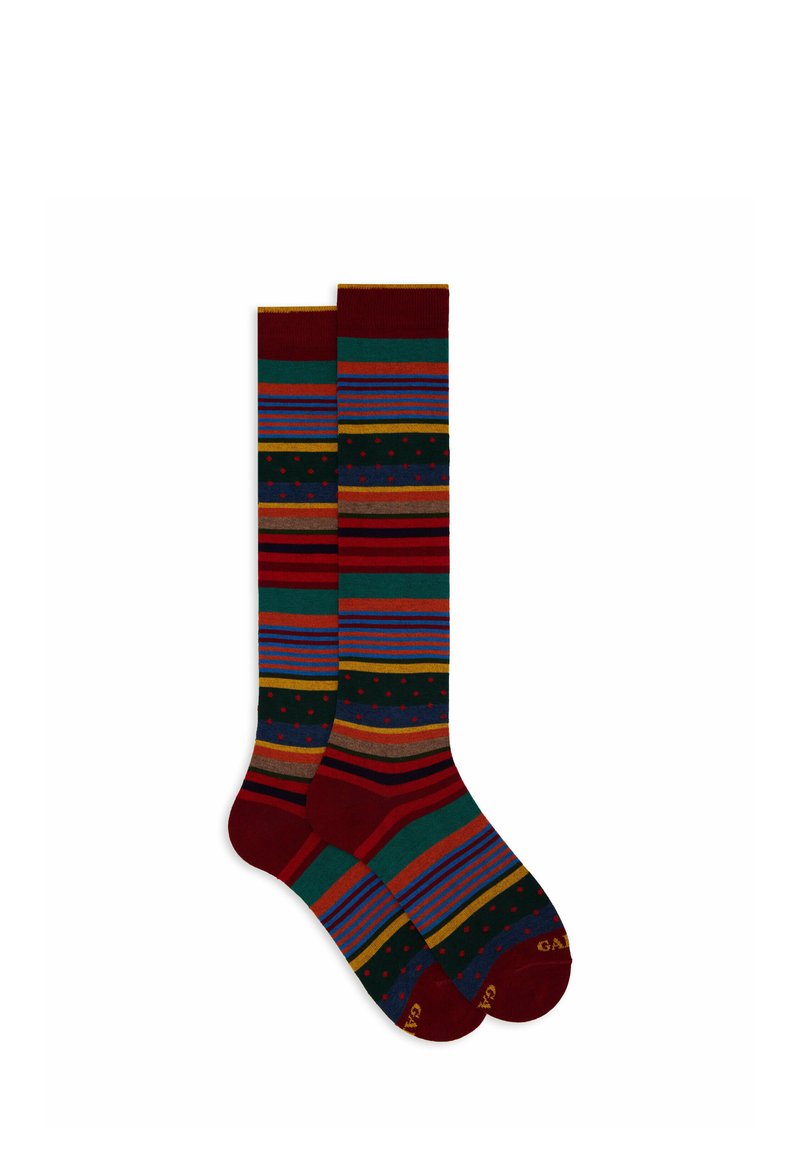 Gallo LONG WITH STRIPES AND POLKA DOTS - Calzettoni - amaranto loden