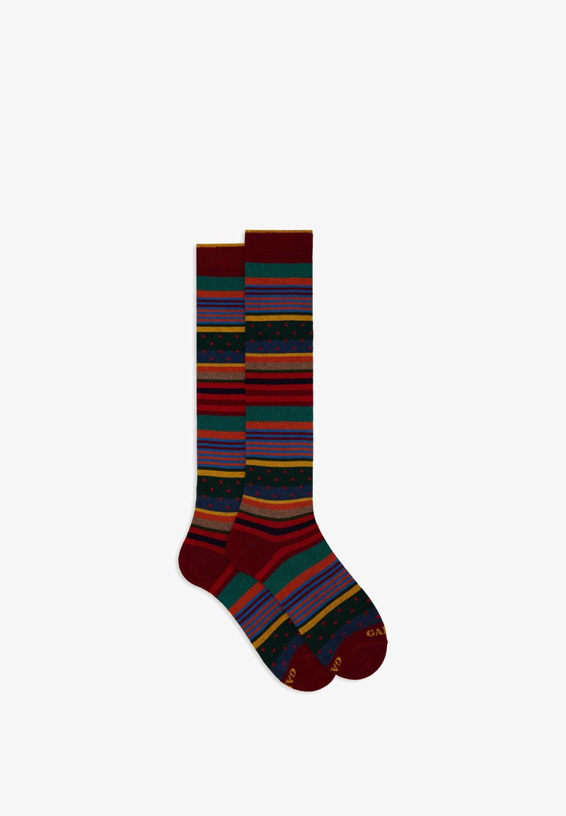 Gallo LONG WITH STRIPES AND POLKA DOTS - Calzettoni - amaranto loden