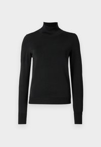 GLOSSY KNIT TURTLENECK SWEATER - Pulóver - black