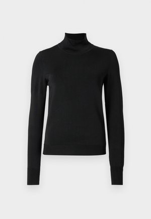 GLOSSY KNIT TURTLENECK SWEATER - Pulover - black