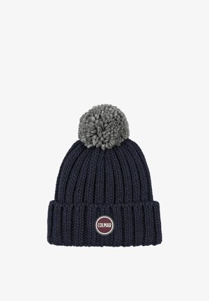 Colmar Originals, COLMAR ORIGINALS UNISEX RIB-KNIT HAT WITH POM-POM - Čiapka - blue
