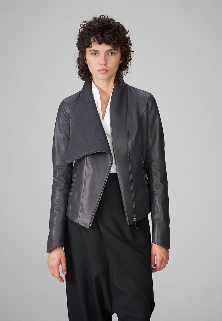 Vespucci by VSP Leren jas antraciet Vespucci by VSP Leren jas antraciet