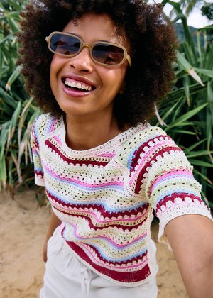 ICHI IHBANDIE SS2 - Tricou cu imprimeu - multicolor stripe