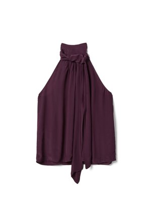 Stefanel, TIE NECK TOP REGULAR FIT. - Bluse - plum
