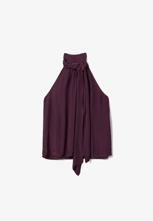 Stefanel, TIE NECK TOP REGULAR FIT. - Bluse - plum