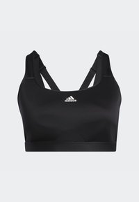 Musthave mustrinn, mis on valmistatud siledast ja elastsetest materjalidest. Omab laiad rihmad, võidusõidukujuline disain ja ees väike valge logo.