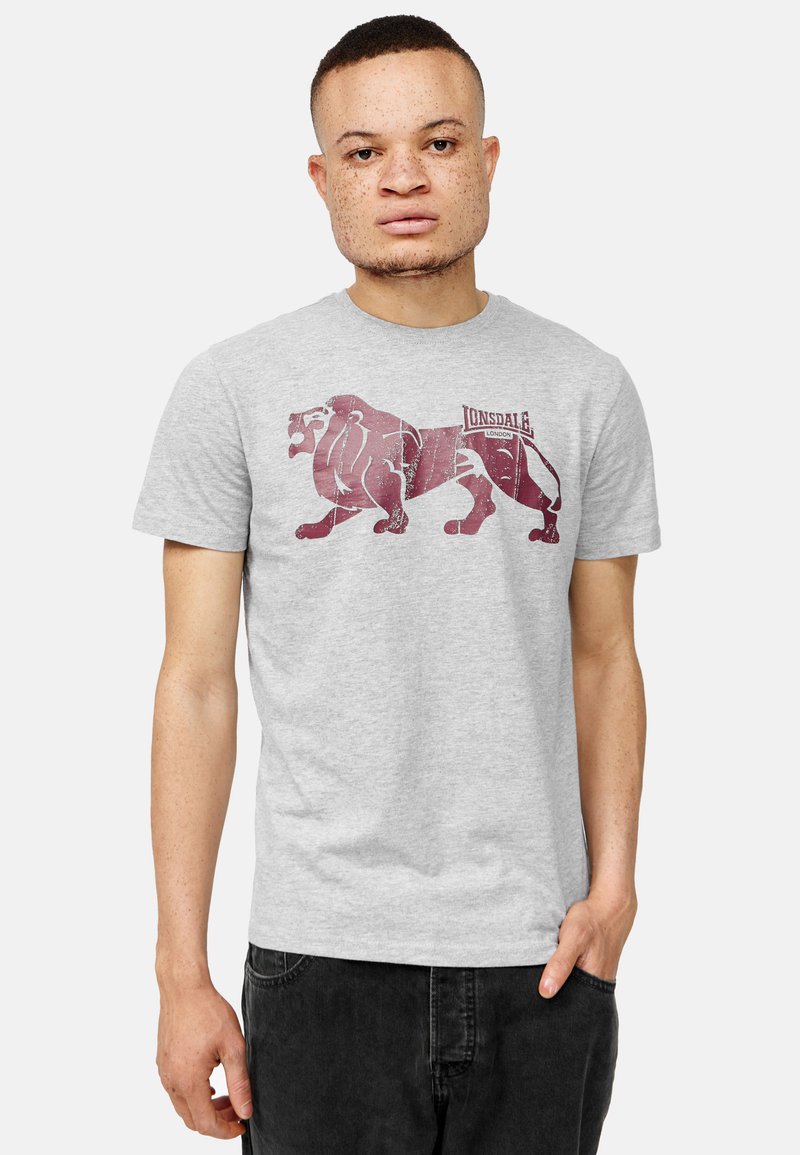 Lonsdale NORMALE PASSFORM ENDMOOR - Μπλουζάκι με στάμπα - marl grey
