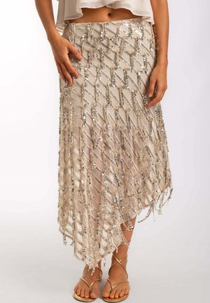 CON LENTEJUELAS Y FORRO - Falda plisada - estampado