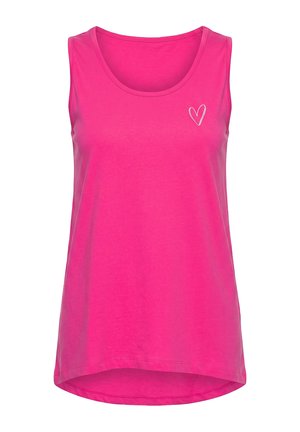 Angel of Style, LONG TOP, A-LINE, HEART EMBROIDERY - Top - hibiscus pink