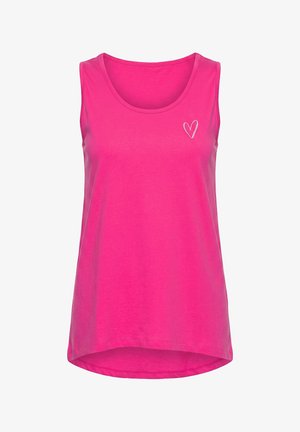 Angel of Style, LONG TOP, A-LINE, HEART EMBROIDERY - Top - hibiscus pink