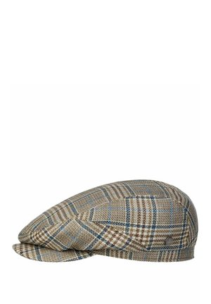 Lierys GLENCHECK DRIVER FLAT - Beanie - braun blau