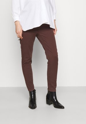 Calças de ganga de corte skinny - coffee