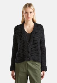 United Colors Of Benetton Cardigan Mixte à Capuche – Sweat Ouvert Coton Gratté – Poche Kangourou – Logo Cœur – Coupe Régulière Confortable
