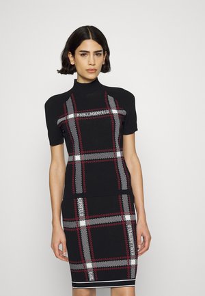 CHECK MOCK NECK - Svetr - black