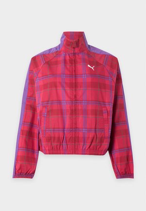 Puma, T7 RELAXED TARTAN WOVEN JACKET - Καλοκαιρινό μπουφάν - garnet glow