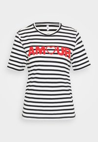 ONLKIKO LIFE O NECK TERRY - Camiseta estampada - cloud dancer/black