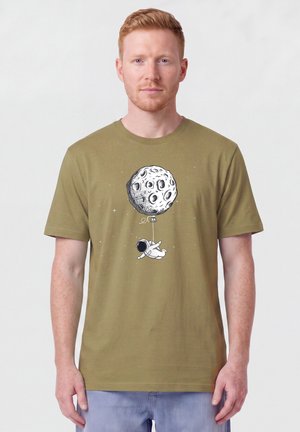 watapparel, FUNNY SPACEMAN UNISEX - T-shirt imprimé - faded olive