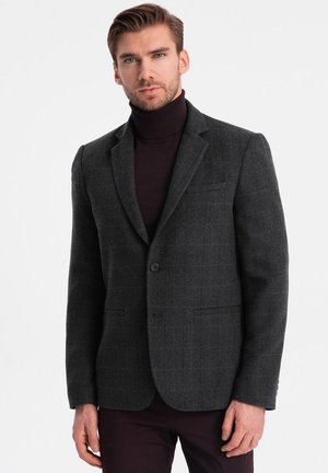 CHECKED  - Blazer jacket - black melange
