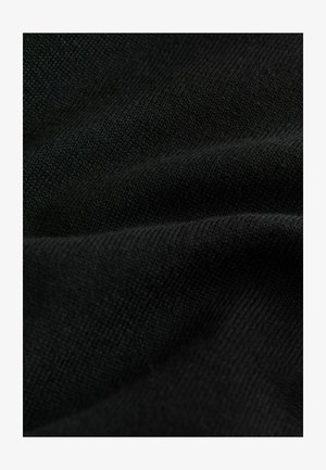 Must mustrino riie, pehmea tekstuur ja peened mustrid ning kanga variatsioonid, luues visuaalselt rikkaliku pinna.