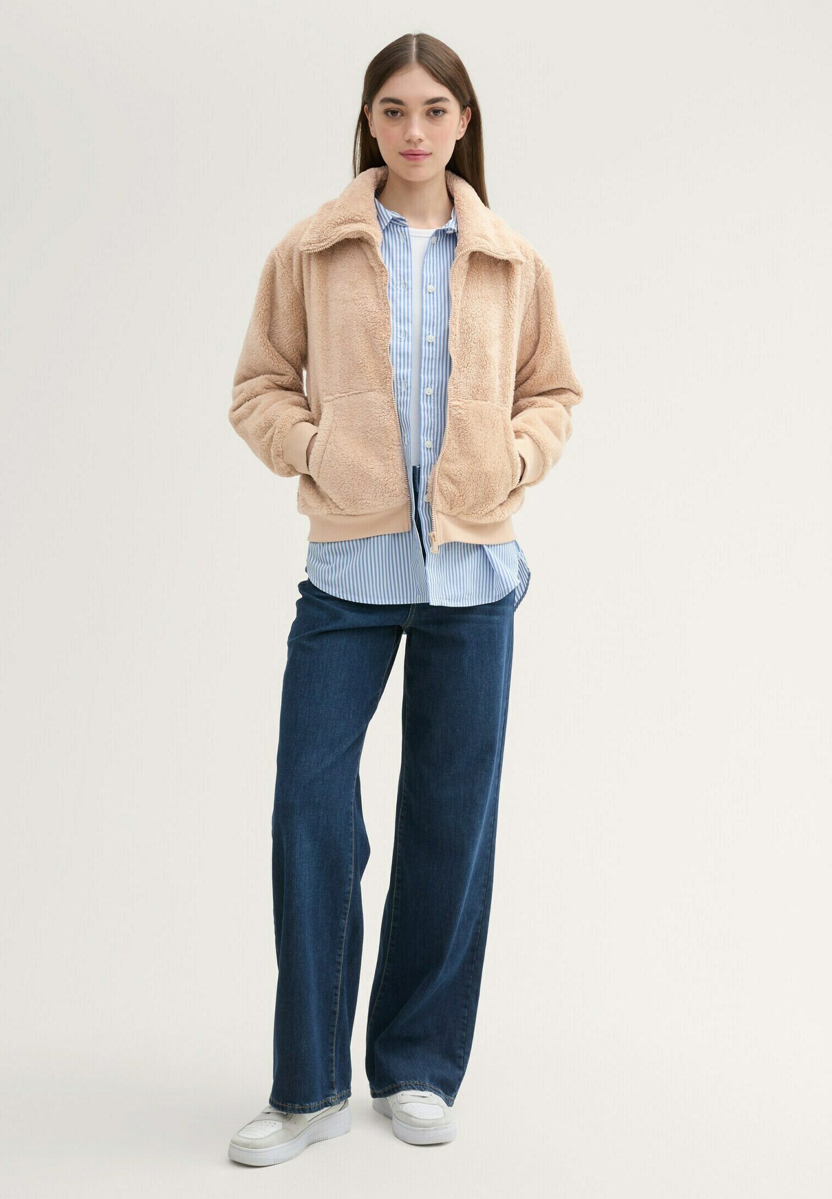 TOM TAILOR DENIM Fleecejacke - caramel beige/beige - Zalando