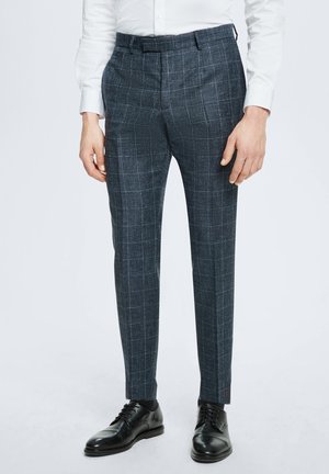 ANZUG KYND - Trousers - dunkelblau kariert