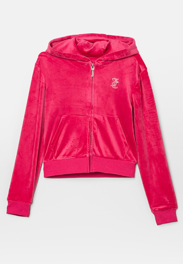 Juicy Couture Sweater met rits donkerroze Juicy Couture Sweater met rits donkerroze