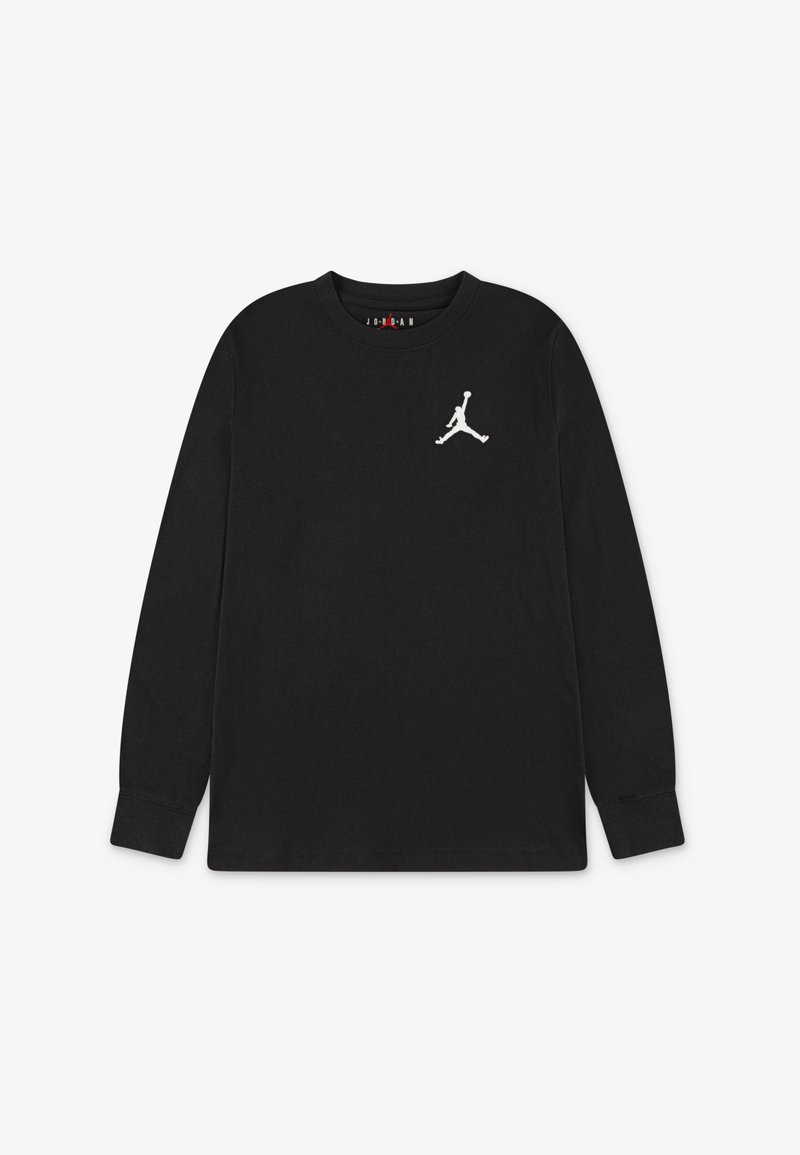 Czarna koszulka z długim rękawem wykonana z bawełny, z białym logo Jumpman na lewej piersi. Miękka w dotyku, z okrągłym dekoltem.
