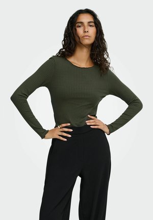 JDY, TOP JDYFRANSISKA TOP - T-shirt à manches longues - black olive