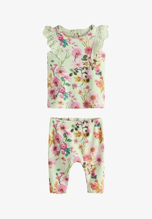 Next SET - REGULAR FIT - Legíny – nohavice - sage green floral