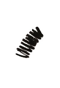 Trait de crayon noir avec une texture légèrement rugueuse, varié en largeur, posé de manière diagonale sur un fond blanc.