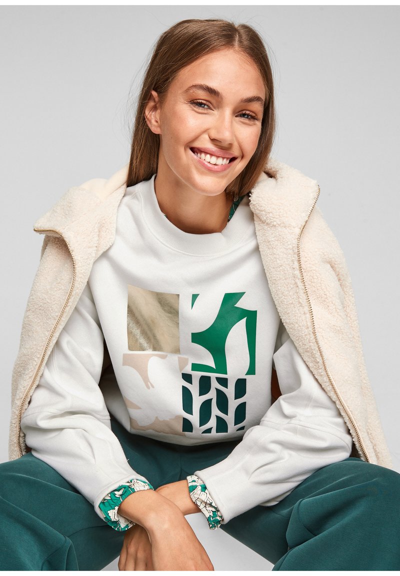 Damen Sweatshirts | s.Oliver Sweatshirt offwhite placed print/offwhite - ED11808 Damen Sweatshirts | s.Oliver Sweatshirt offwhite placed print/offwhite - ED11808