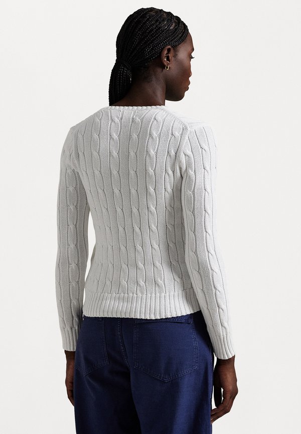 CABLE KNIT COTTON V NECK SWEATER - Jumper3