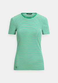 STRIPED STRETCH COTTON CREWNECK TEE - Printtipaita - stem/white