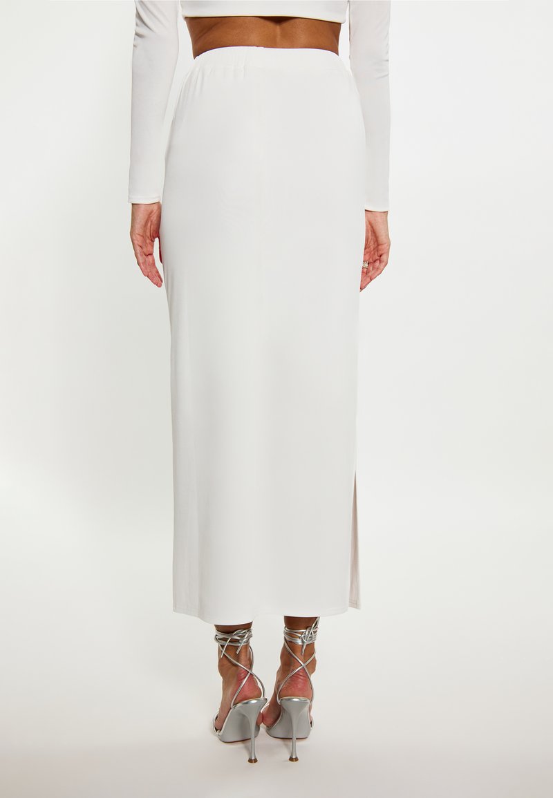 Jupe Crayon Matalan Taille 10, Blanche à Motif Géométrique, Coton, Très Bon état