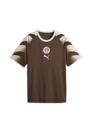 Puma FC ST. PAULI AUFWÄRMTRIKOT - Sport T-Shirt - espresso brown- white