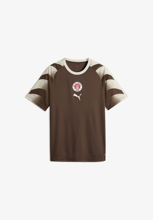 Puma, FC ST. PAULI AUFWÄRMTRIKOT - Sports T-shirts - espresso brown- white