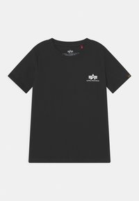 Alpha Industries - BASIC SMALL LOGO KIDS TEENS - Paprasti marškinėliai - black Miniatiūros vaizdas 1