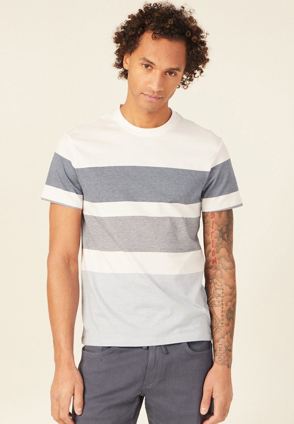 MIT KURZEN ÄRMELN - T-Shirt print - bleu gris