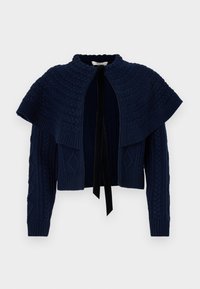 CALEB CABLE KNIT TIE FRONT - Chaqueta de punto - navy