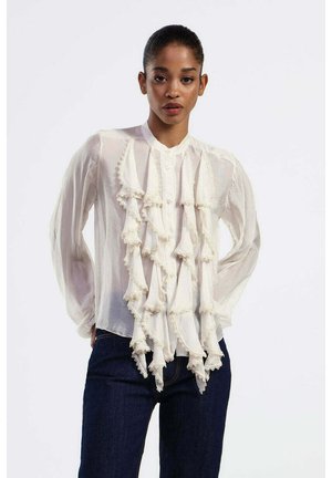 CON COLLETTO E ROUCHES - Camicia - bianco