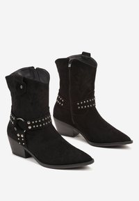 Super Mode Bottines de cowboy / motard - noir