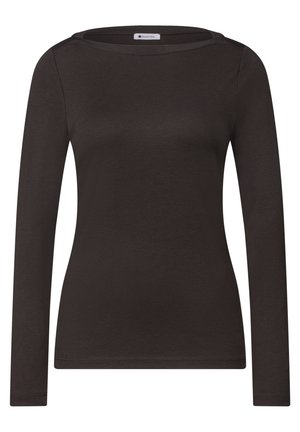 Street One, BASIC SHIRT MIT U-BOOT-AUSSCHNITT - T-shirt à manches longues - black coffee