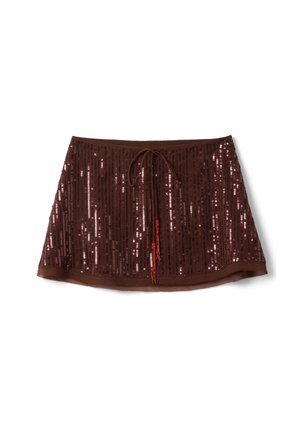 B.ANGEL, BROWN SEQUIN MINI SKIRT - Minifalda - brown