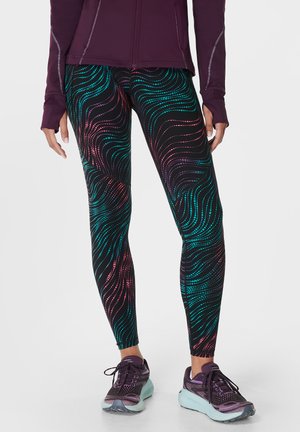 POWER WORKOUT - Tights - black gradient wave print
