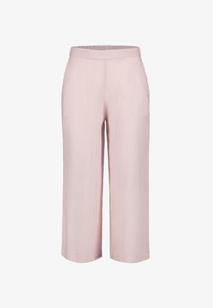 Lyserøde bukser med vide ben, elastisk talje og sidelommer, vist mod en hvid baggrund.