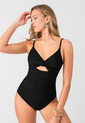 DITSY WRAPPED CUTOUT - Costume da bagno - black
