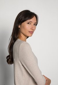 TOM TAILOR V-NECK - Camisola de manga comprida - cold beige melange