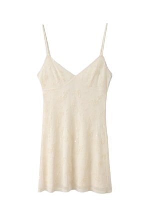 Stradivarius, RHINESTONE SHORT DRESS - Juhlamekko - white