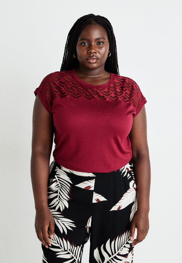 CARFLAKE LIFE MIX - Basic T-shirt - ruby wine