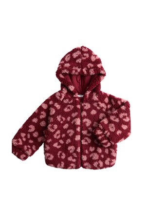 Marks & Spencer, ANIMAL PRINT BORG JACKET (2-10 YRS). UNISEX - Fleecejakke - burgundy